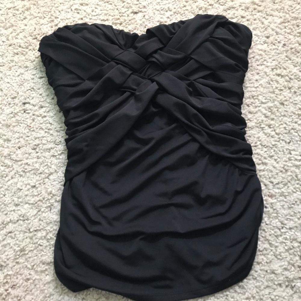 Women’s BEBE black strapless top
